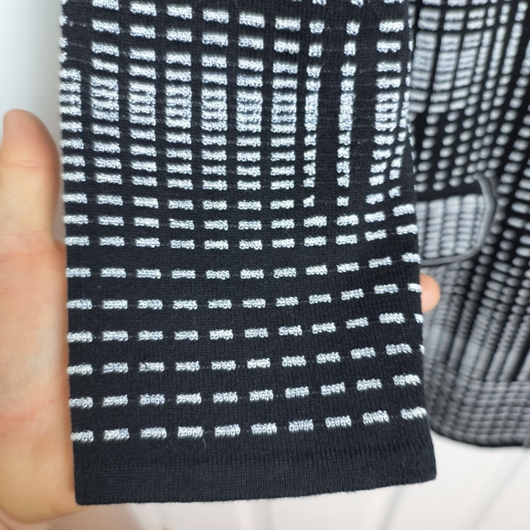 Nic + Zoe Black & White Tunic Houndstooth Blazer Small Stretch 3/4sleeve - Picture 6 of 10